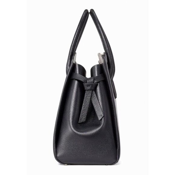 New Kate Spade Knott Pebble Leather Large Satchel Leather Black - Picture 3 of 8